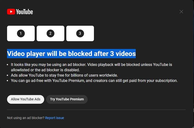 YouTube задумал запретить бесплатные видео для пользователей с блокировщиками рекламы
